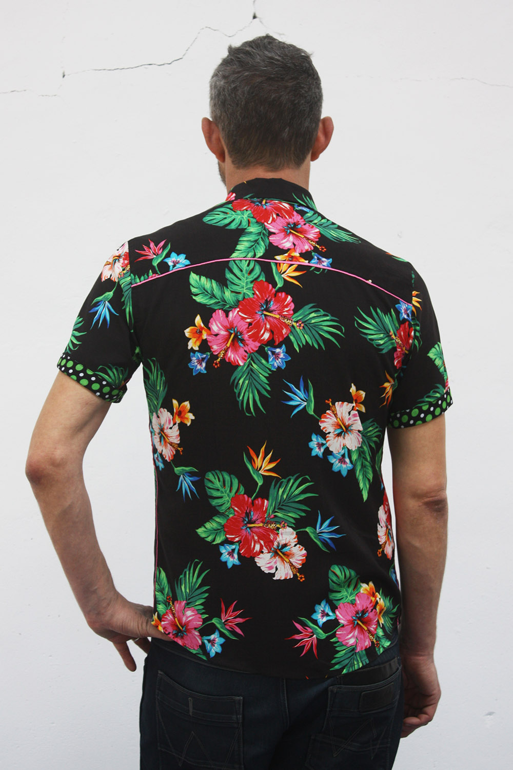 Ensemble Hawaien Homme V.H.O Funky Chemise Hawaïenne XS à 12XL, Gris Plage Pareo Femme Plage