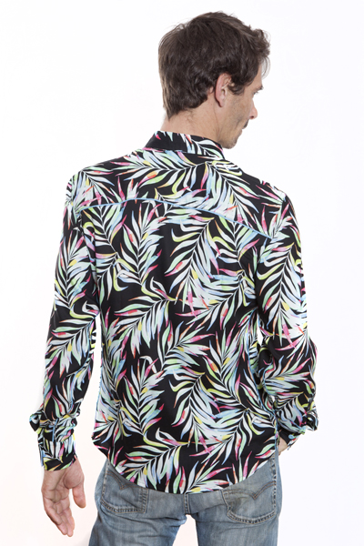Chemise homme manche longue imprimé sales