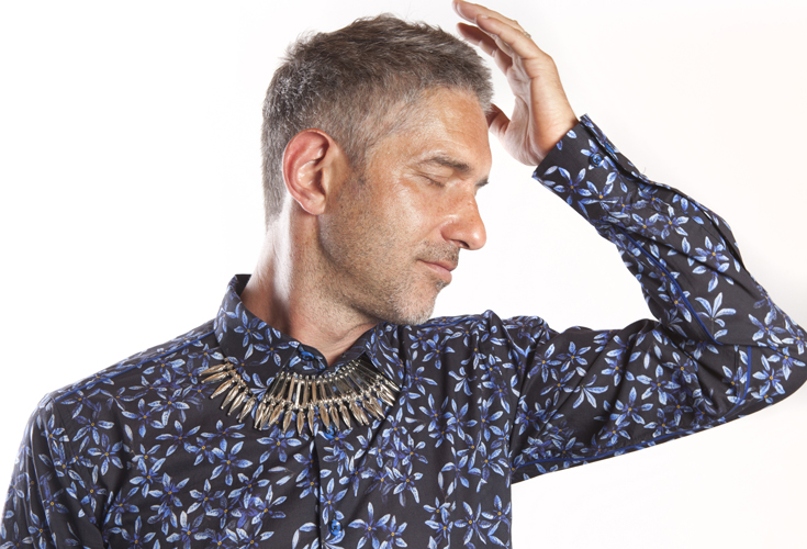 Blue floral dress shirt - Forget-Me-Not 