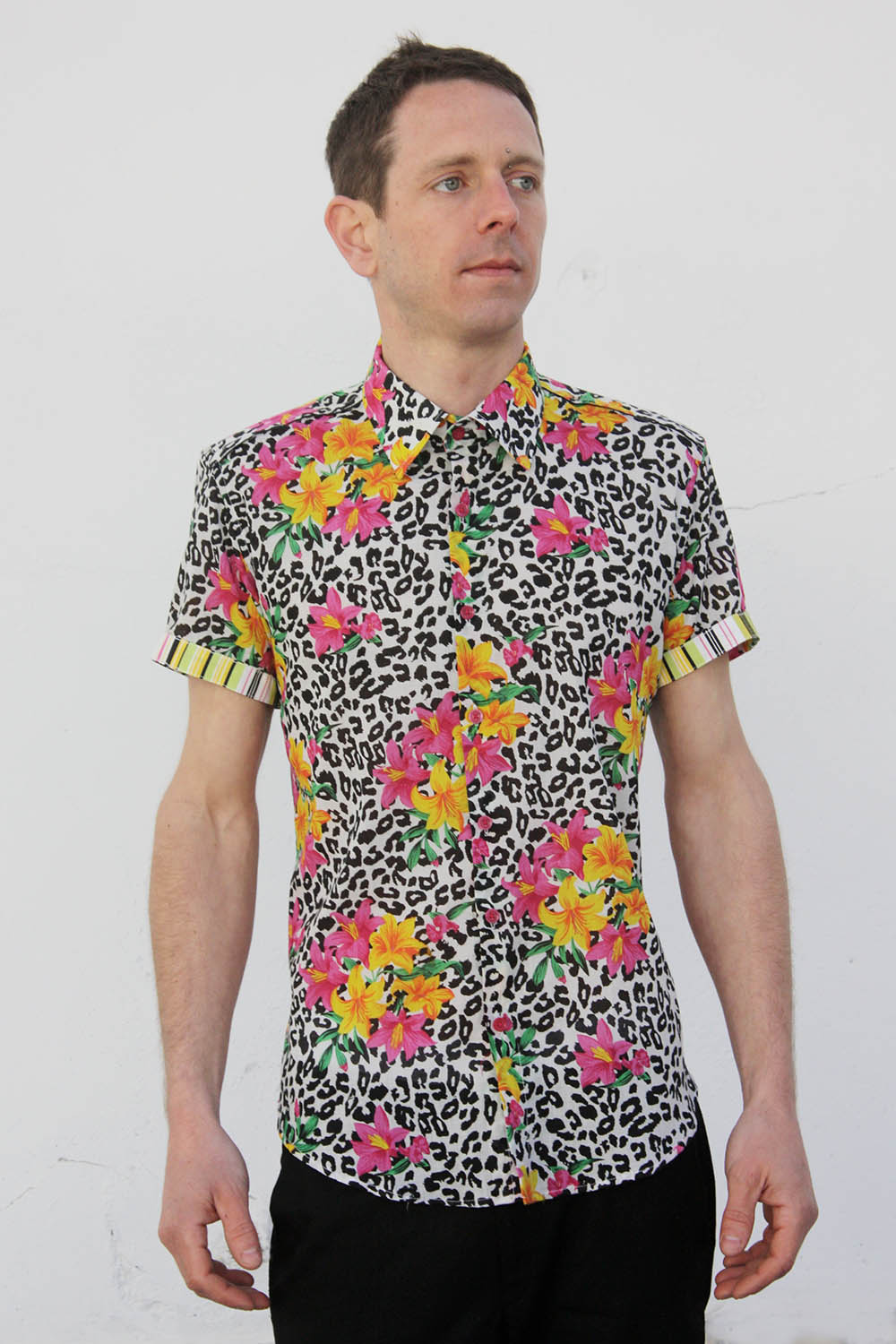 mens leopard print t shirt