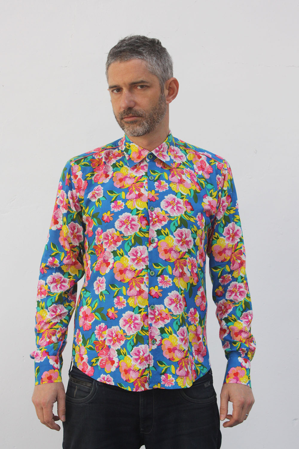 Camisa flores hombre - 70s