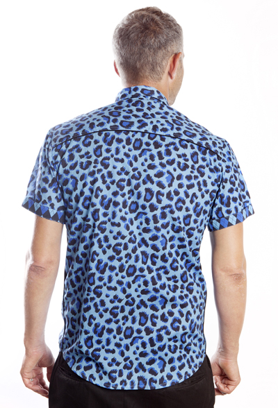 Blue Leopard Shirt - short-sleeved - BAÏSAP