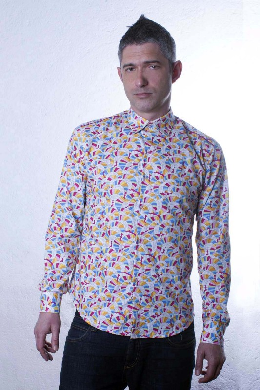 Baïsap - Chemise colorée psychédélique - Vagues - Chemise homme originale & cintrée
