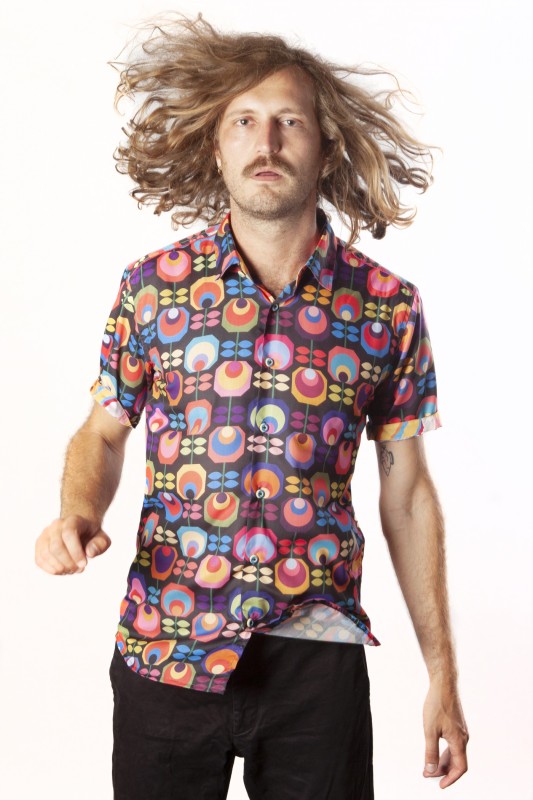 Baïsap - Kurzarmhemd Herren Blumen - Geometrisch - 70s hemd für Herren mit Farben 