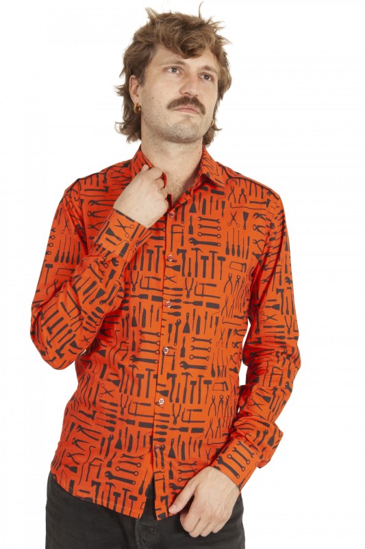 Baïsap - Tools shirt - Black orange shirt