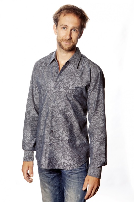 Baïsap - Chambray Hemd - Welle - Blaues Hemd mit Muster