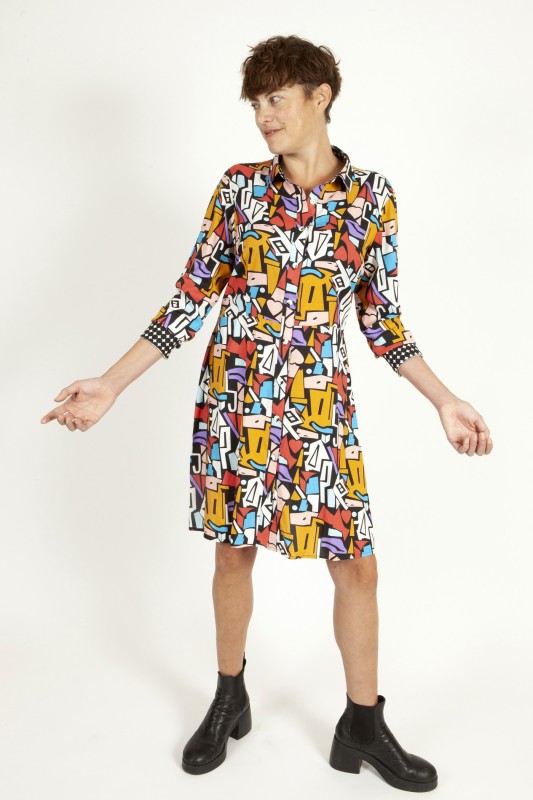 Baïsap - Printed dress - Pop - Button down dress 