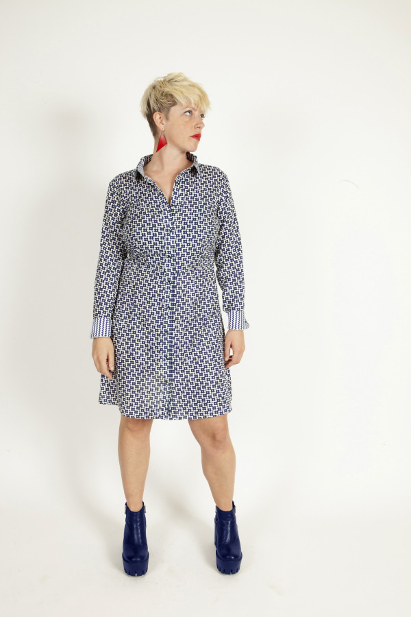 Robe chemise bleu Marine 