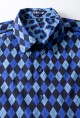 Baïsap - Blue argyle shirt - Jacquard