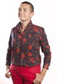Baïsap - Rote Blumen Bluse