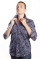 Baïsap - Blusa negra con flores - Miosotis 