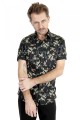 Baïsap - Floral shirt black short sleeve - Jasmine 
