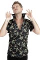 Baïsap - Floral shirt black short sleeve - Jasmine 