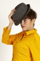 Baïsap - Robe chemise jaune moutarde - Pois 