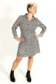 Baïsap - Robe chemise noir et blanc - Chrevrons 