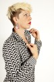 Baïsap - Robe chemise noir et blanc - Chrevrons 